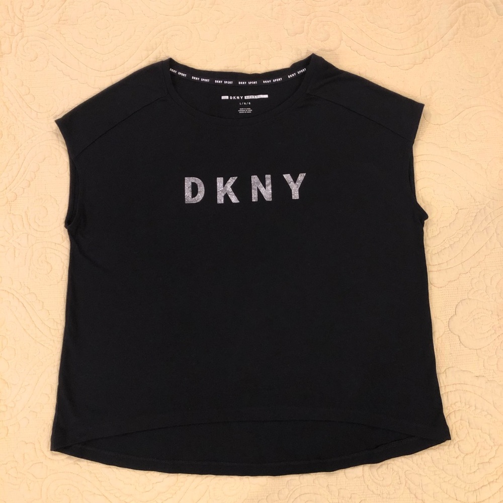 EUC! DKNY Sport Tee Shirt Top Large Black